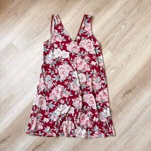 LOFT Floral V-Neck Slip Dress